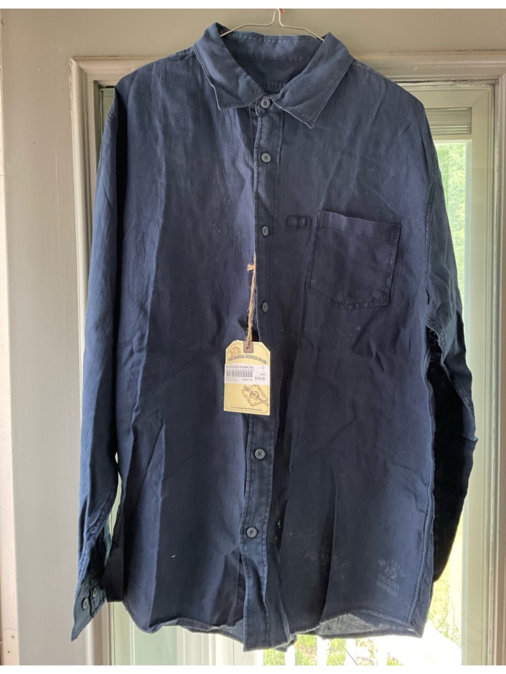 Margaritaville ladies Navy Lightweight Button-Down Shirt Jacket size L
